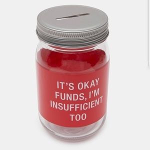 Insufficient Funds Glass Jar Bank